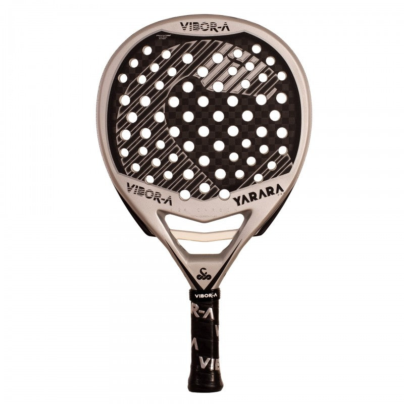 Vibora Yarara Pro Silver padel racket with 12K carbon faces and aerodynamic frame front